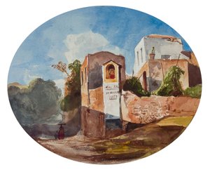 Sanctuaire au bord de la route, avec ajouts par un élève de Borbone, 1853